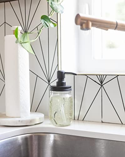 Jarmazing Mason Jar Soap Dispenser Black 16 oz
