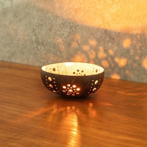 Restaurantware Coco Casa Coconut Shell Candle Holders 10 Reusable Tealight Holders