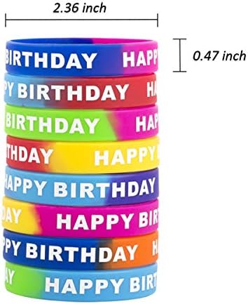 ARTLYMERS Happy Birthday Rubber Bracelets 8 Styles