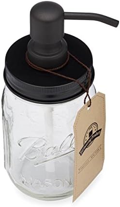 Jarmazing Mason Jar Soap Dispenser Black 16 oz