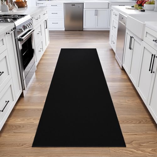Ottomanson Hallway Runner Rug 27 x 910 Non Slip Black