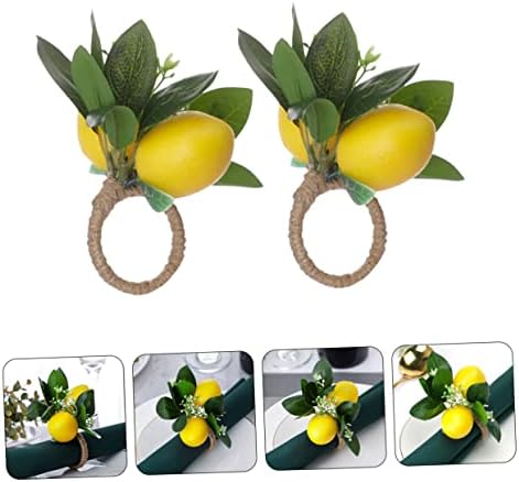 2pcs Artificial Lemon Napkin Ring Holder Decor