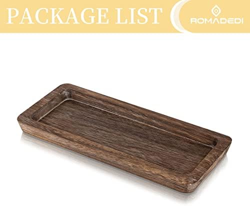 Romadedi Wooden Candle Holder Tray - Rustic Decorative Serving Platter