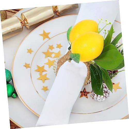 Cabilock 4pcs Artificial Fruit Napkin Ring Decor for Wedding