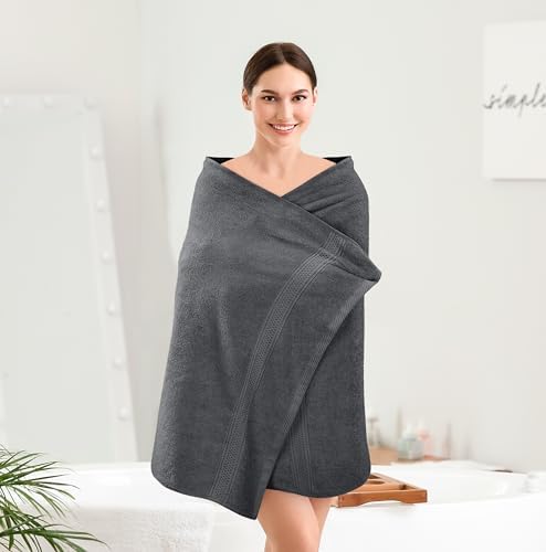 Utopia Towels 4 Pack Premium Bath Towels Set Grey