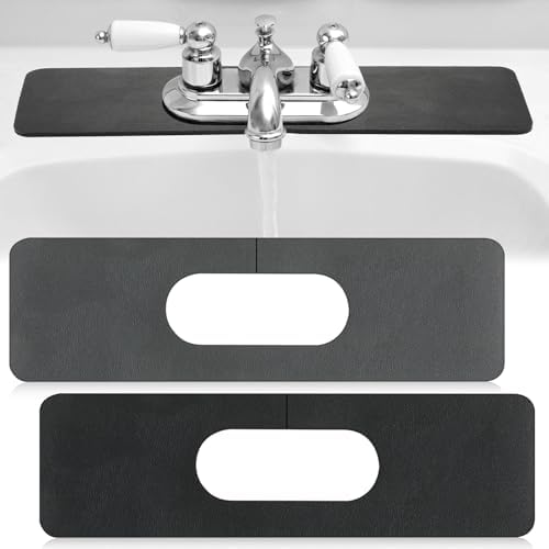 Tioncy 2 Pcs Faucet Mat Splash Guard for Kitchen Sink and Bathroom