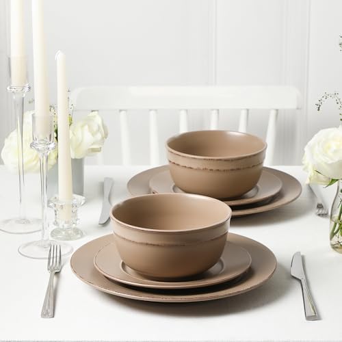 Earth Clay Hazel 12-Piece Stoneware Dinnerware Set