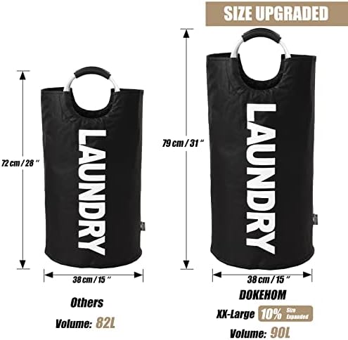 DOKEHOM 90L Large Laundry Basket with Collapsible Handle