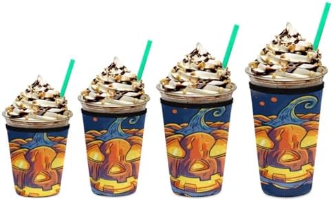 Halloween Pumpkin Candle Cup Insulator Sleeve for Cold Drinks