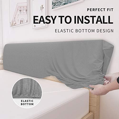 Easy-Going Stretch Bed Headboard Cover Full Size Light Gray