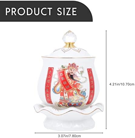 VOSAREA Buddhist Water Offering Cup Ceramic Bowl for Meditation Supplies