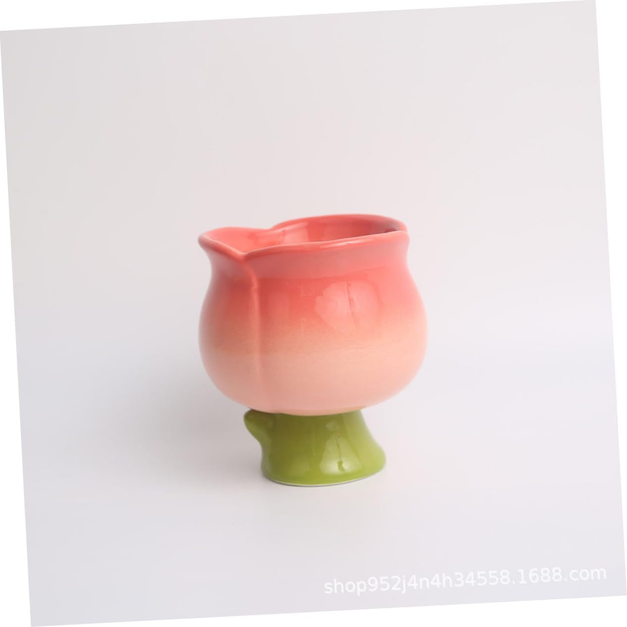 Elegant Tulip Ceramic Ice Cream Cup Multifunctional Mug