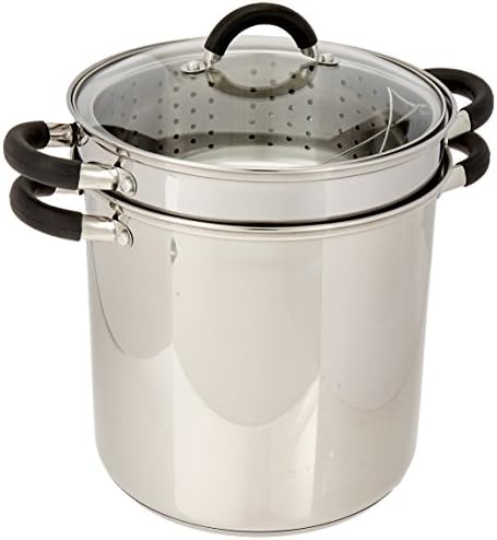 ExcelSteel 12 Qt Multifunction Pasta Cooker with Encapsulated Base and Vented Lid