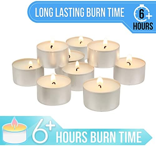 Stonebriar Unscented White Tea Light Candles 100 Count Bulk Pack