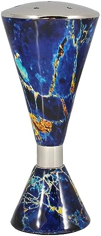 Elegant Havdalah Set with Nickel Plated Blue Marble Decal
