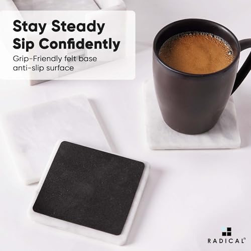 Radicaln Marble Coasters Set of 6 with Holder