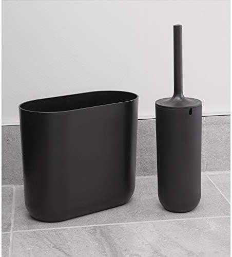 iDesign Slim Oval Plastic Trash Can - Matte Black 1056 x 55 x 977