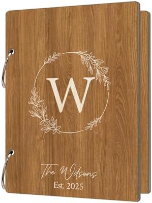 La Boda Personalized Wedding Card Holder Wooden Album with Metal Buckles