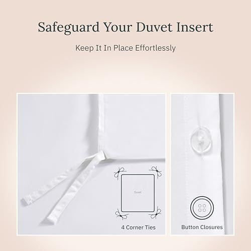 California Design Den King Duvet Cover White 400 Thread Count Sateen