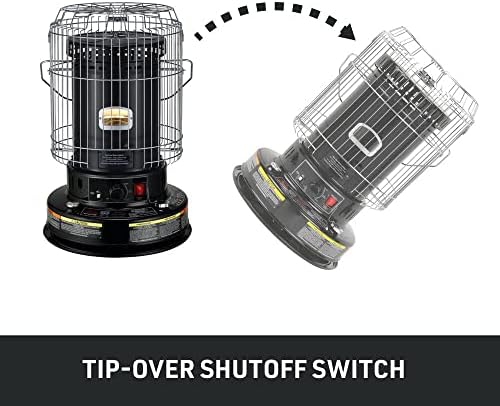 23800 BTU Convection Kerosene Heater for Indoor Use Portable Black