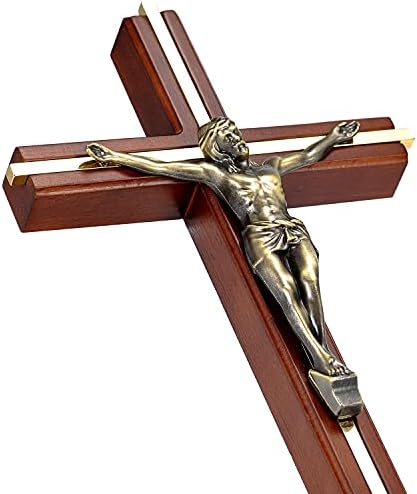 ACHIBANG 10 Inch Wooden Wall Cross with Jesus