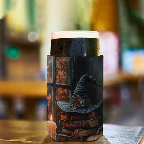 Beer Can Cooler Sleeve Halloween Witchs Hat Cover
