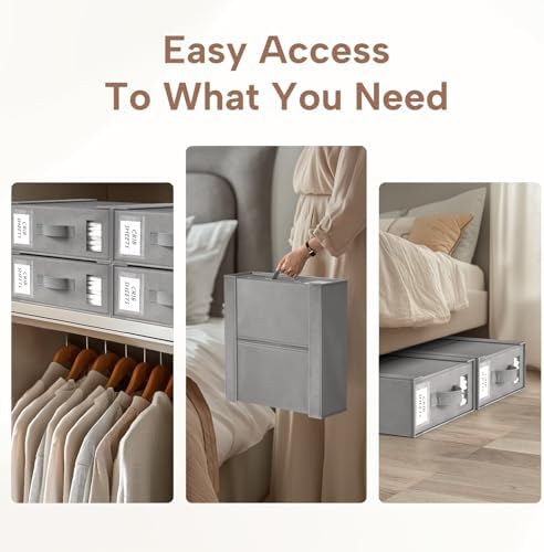 Criusia Bed Sheet Organizers 6 Pack Foldable Storage Box