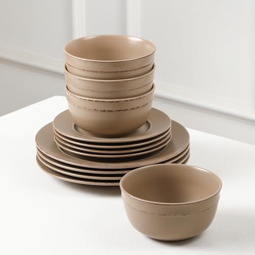 Earth Clay Hazel 12-Piece Stoneware Dinnerware Set