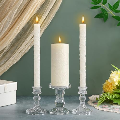 Irenare Unity Candles with Glass Holder Set for Weddings and Events