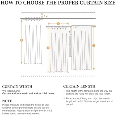 100 Linen Blackout Curtains 2 Panels Set 96 Inch Long