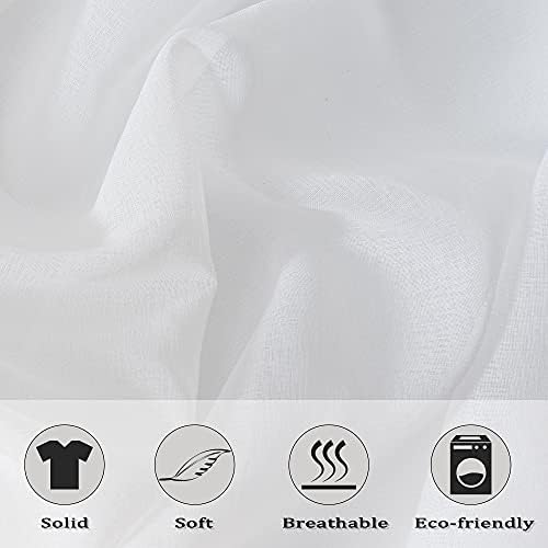 HUTO 95 Sheer Curtains White Grommet Drapes for Bedroom Living Room