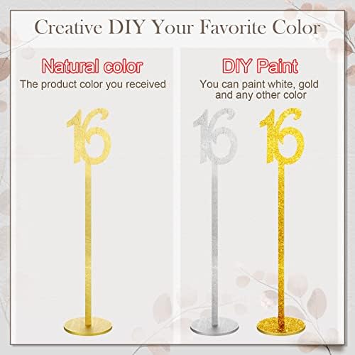20 Pcs Wood Wedding Table Numbers 1-20 with Holder Base