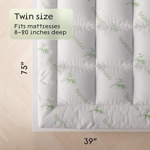 Ultra Soft Twin Mattress Topper for Back Pain Relief and Cool Sleep