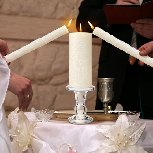 Irenare Unity Candles with Glass Holder Set for Weddings and Events