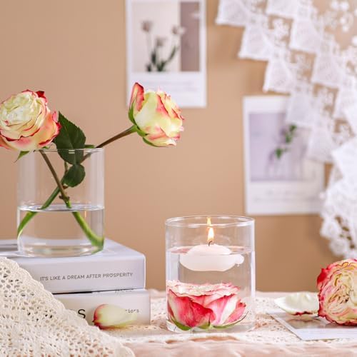 12pcs 4 Inch Glass Cylinder Vases for Centerpieces