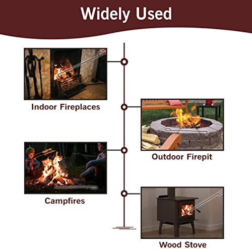 FEBTECH 40-Inch Fire Pit Poker Black