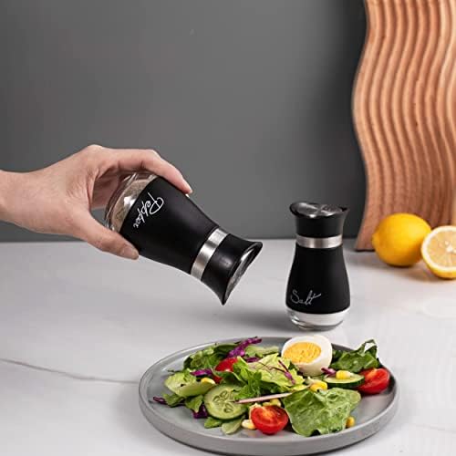 Lonffery Salt and Pepper Shakers Set of 2 Black