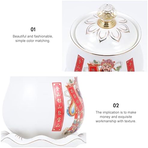 VOSAREA Buddhist Water Offering Cup Ceramic Bowl for Meditation Supplies