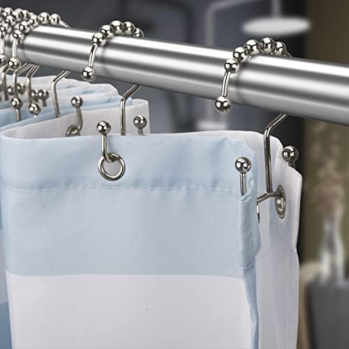 Titanker Shower Curtain Rings Set of 12 with Double Glide Hooks