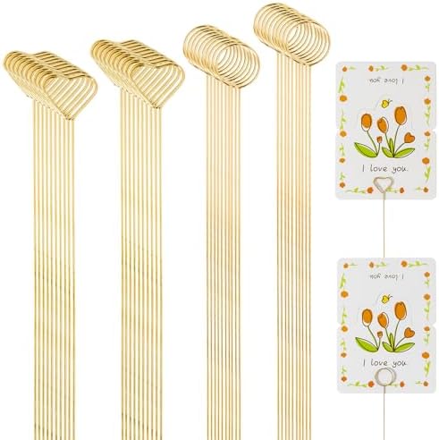 40Pcs Metal Floral Card Holder Picks for Centerpieces and Tables