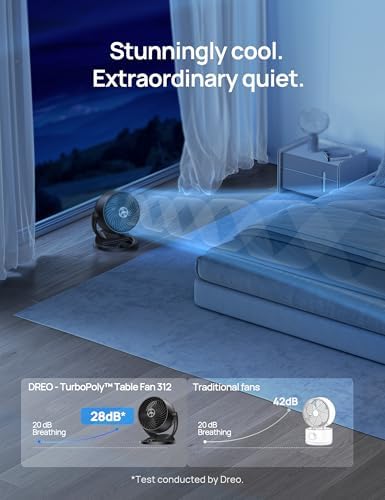 Dreo 12-Inch Table Fan for Whole Room Circulation