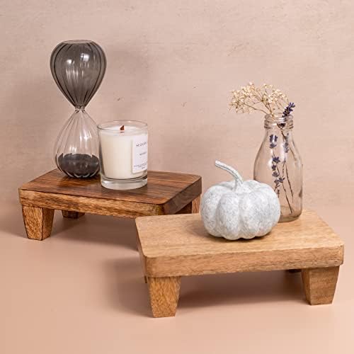 Wooden Tray Pedestal Decor 2 Finishes Available