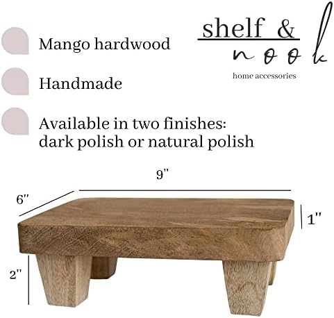 Wooden Tray Pedestal Decor 2 Finishes Available