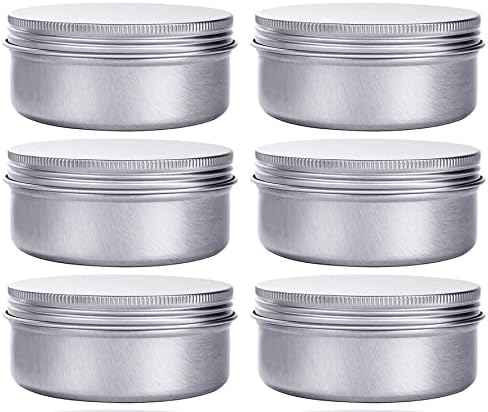6 Ounce Aluminum Cans with Screw Lid 6 Pcs Set