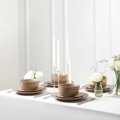 Earth Clay Hazel 12-Piece Stoneware Dinnerware Set