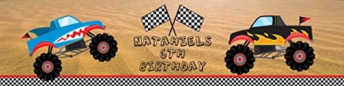 100 Monster Truck Water Bottle Labels for Birthday Parties and Kids Events