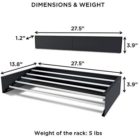 Step Up Laundry Drying Rack 28 Inch Wall Mounted