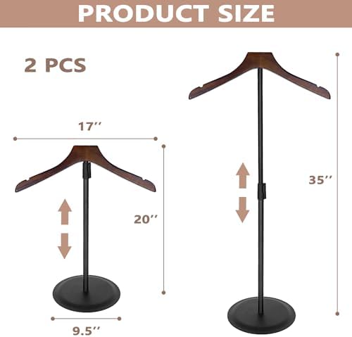 2 Pack Adjustable Shirt Display Stand Black