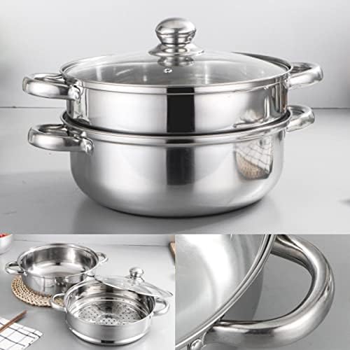 118 Inch Upgrade Steamer Pot with 2-Tier Design