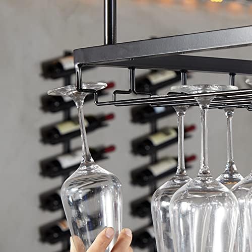 Suuim Iron Hanging Wine Glass Rack Black 60cm